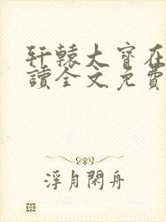 轩辕大宝在线阅读全文免费阅读最新