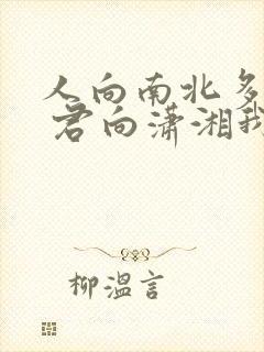 人向南北多歧路 君向潇湘我向秦