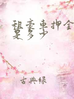 租豪车押金一般是多少