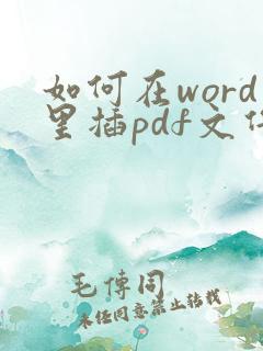 如何在word里插pdf文件内容