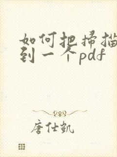 如何把扫描件放到一个pdf