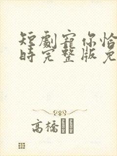 短剧宠你恰逢其时完整版免费观看