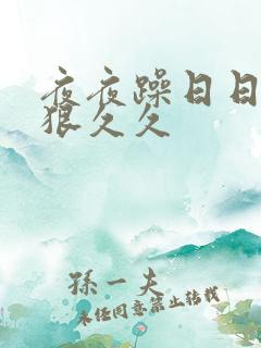 夜夜躁日日躁狠狠久久