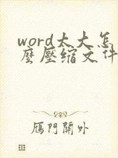 word太大怎么压缩文件