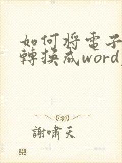 如何将电子表格转换成word表格