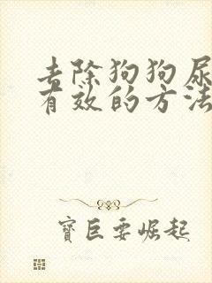 去除狗狗尿味最有效的方法
