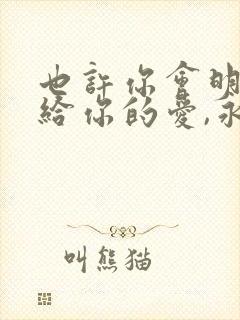 也许你会明白我给你的爱,永远不会放手