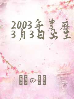 2003年农历3月3日出生的八字