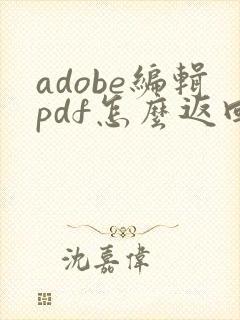 adobe编辑pdf怎么返回上一步