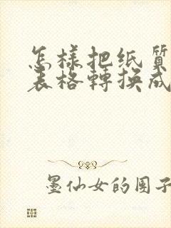 怎样把纸质版的表格转换成电子版