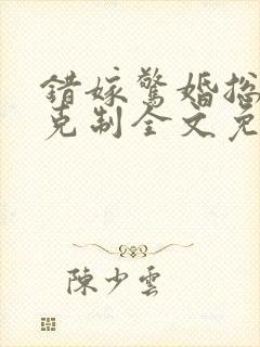 错嫁惊婚总裁请克制全文免费阅读