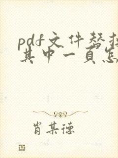 pdf文件替换其中一页怎么弄