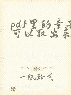 pdf里的章子可以取出来吗