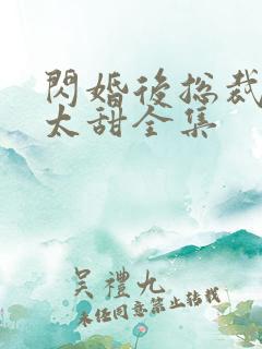 闪婚后总裁娇妻太甜全集