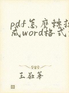 pdf怎么转换成word格式乱怎么办