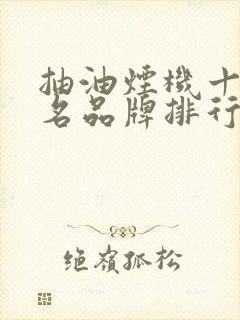 抽油烟机十大排名品牌排行榜