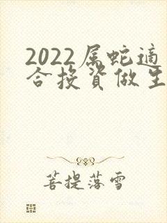 2022属蛇适合投资做生意吗