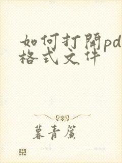 如何打开pdf格式文件