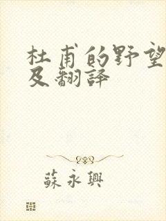 杜甫的野望原文及翻译