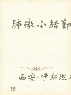 肺微小结节有痰