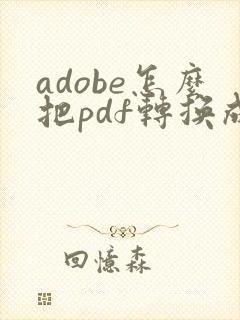 adobe怎么把pdf转换成word