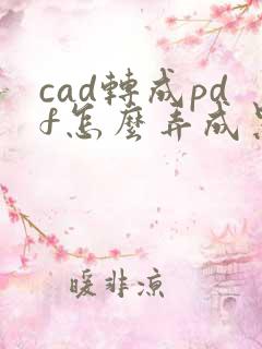 cad转成pdf怎么弄成黑白的