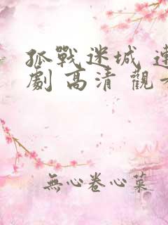 孤战迷城 连续剧 高清 观看