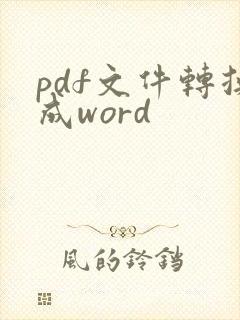 pdf文件转换成word