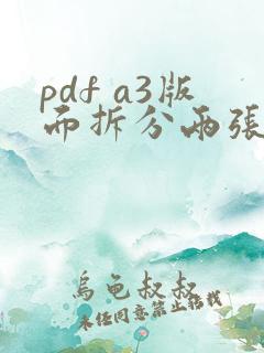 pdf a3版面拆分两张a4
