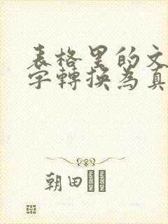 表格里的文本数字转换为真正的数字