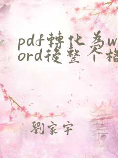 pdf转化为word后整个格式都乱了