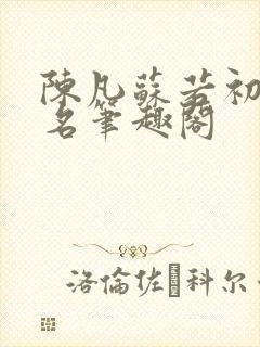 陈凡苏若初小说名笔趣阁