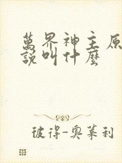 万界神主原著小说叫什么