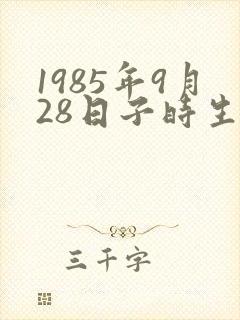 1985年9月28日子时生辰八字算命