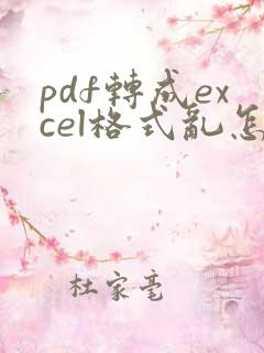 pdf转成excel格式乱怎么办