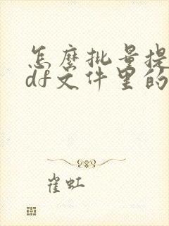 怎么批量提取pdf文件里的文字