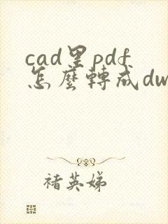 cad里pdf怎么转成dwg格式