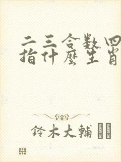 二三合数四五还指什么生肖