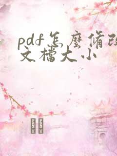 pdf怎么修改文档大小
