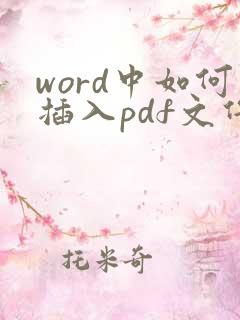 word中如何插入pdf文件