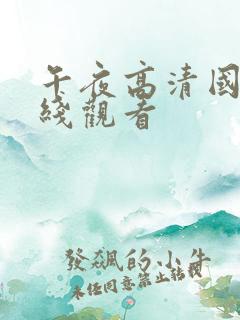 午夜高清国产在线观看