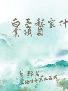 白手起家什么创业项目