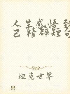 人生感悟 致自己 精辟短句