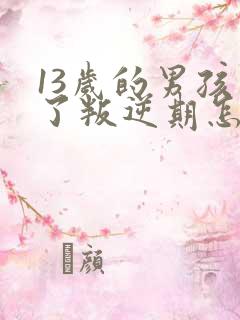 13岁的男孩到了叛逆期怎么教