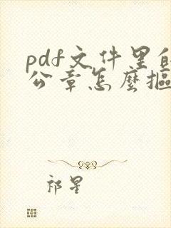pdf文件里的公章怎么抠出来