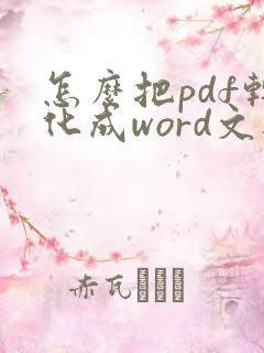 怎么把pdf转化成word文档