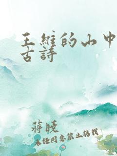 王维的山中送别古诗