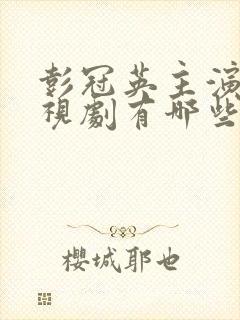 彭冠英主演的电视剧有哪些