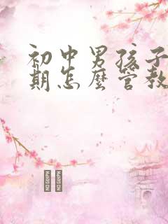 初中男孩子叛逆期怎么管教最合适