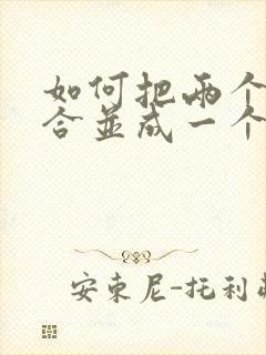 如何把两个文件合并成一个pdf
